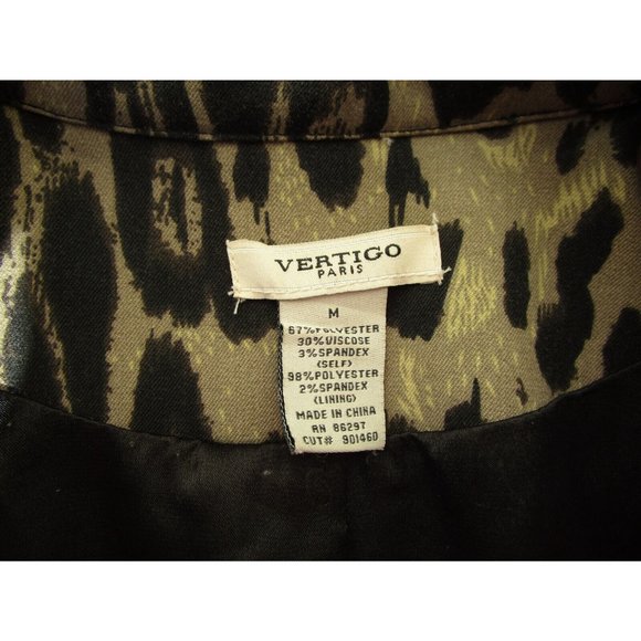 Vertigo Paris Women's Trench Style Jacket size M Animal Print Pockets Buttons - Picture 6 of 6